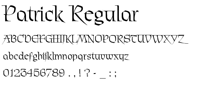Patrick Regular font